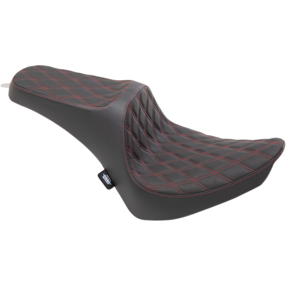 Drag Specialties Predator III Seat - Double Diamond (Black / Red