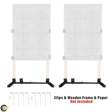 2XSteel Adjustable H Target Stand Base For Paper & Cardboard Shooting Target