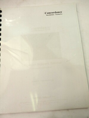 Concordance Information Retrieval System Litigation Support Tutorial Book 2004