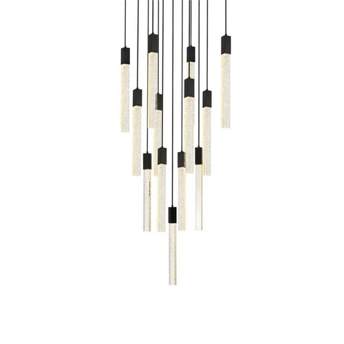 Elegant Lighting Weston 13-Light Modern Metal and Crystal Pendant in Black - Picture 4 of 8