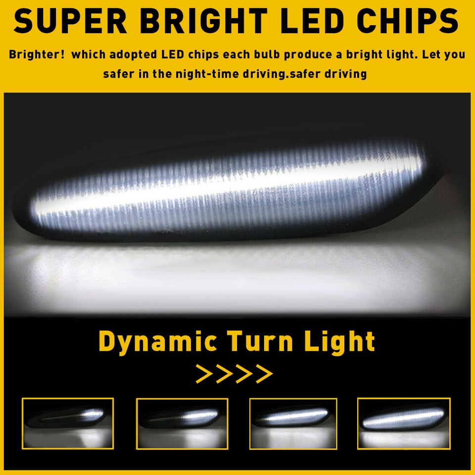 Dynamic LED Smoke Side Marker Lights Turn Signal for BMW 1 3 5 Series