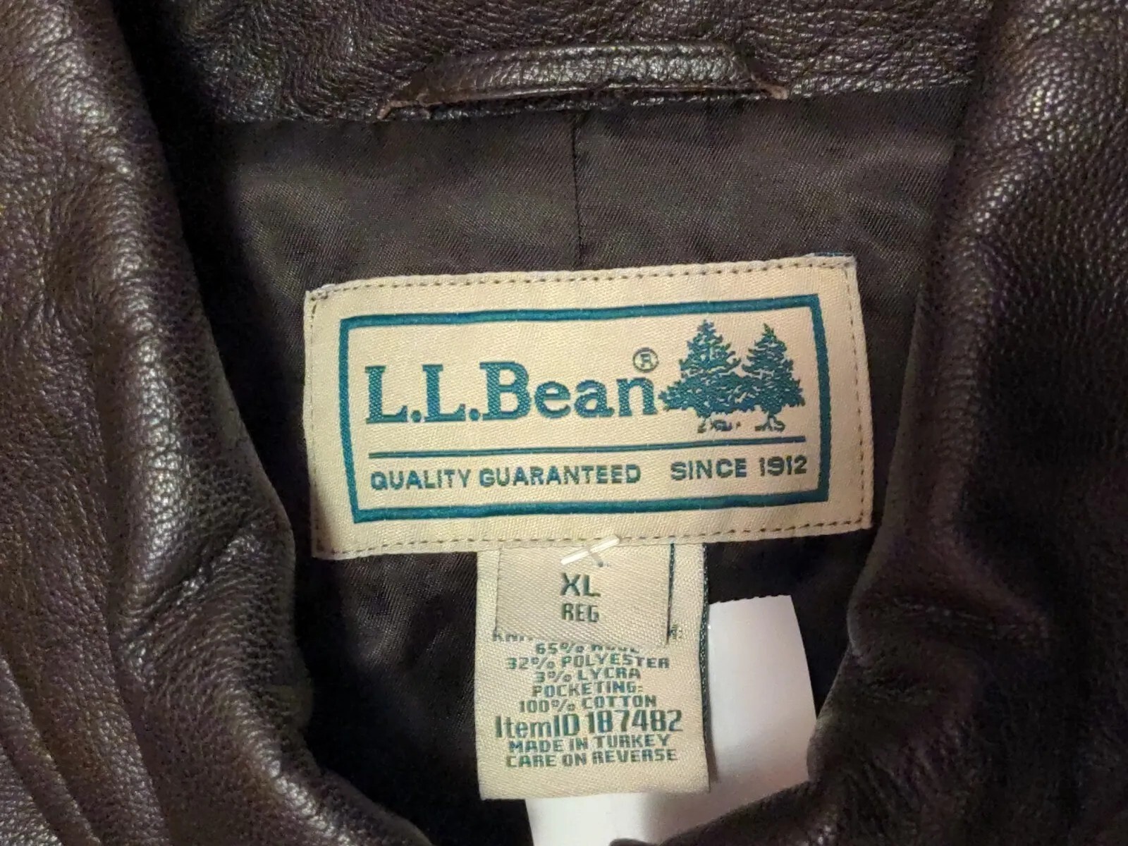LL BEAN BROWN GOATSKIN LEATHER A-2 BOMBER FLIGHT JACKET XL PILOT AVIATOR COAT image 2