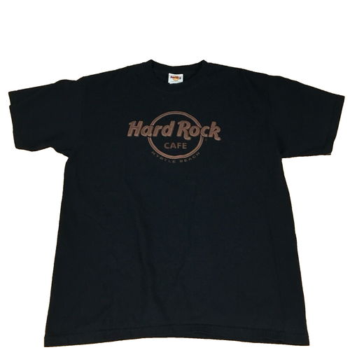 Hard Rock Cafe T-Shirt Mens Large Short Sleeve Leather Embroidered Myrtle Beach