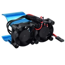 Aluminum RC Motor Thermal Sensor Heat Sink with Twin Turbo High Speed Fan (Blue)