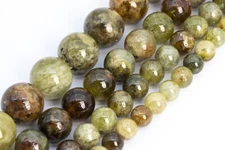 Genuine Natural Green Garnet Grade AA Round Loose Beads 5-6/6/7-8/9-10/11/12MM