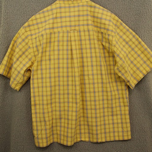 Oliver Harris Yellow Plaid Short Sleeve Men's 2XL Shirt - Picture 11 of 13