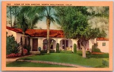 Home Of Don Ameche North Hollywood California CA Yard Landscapes Postcard