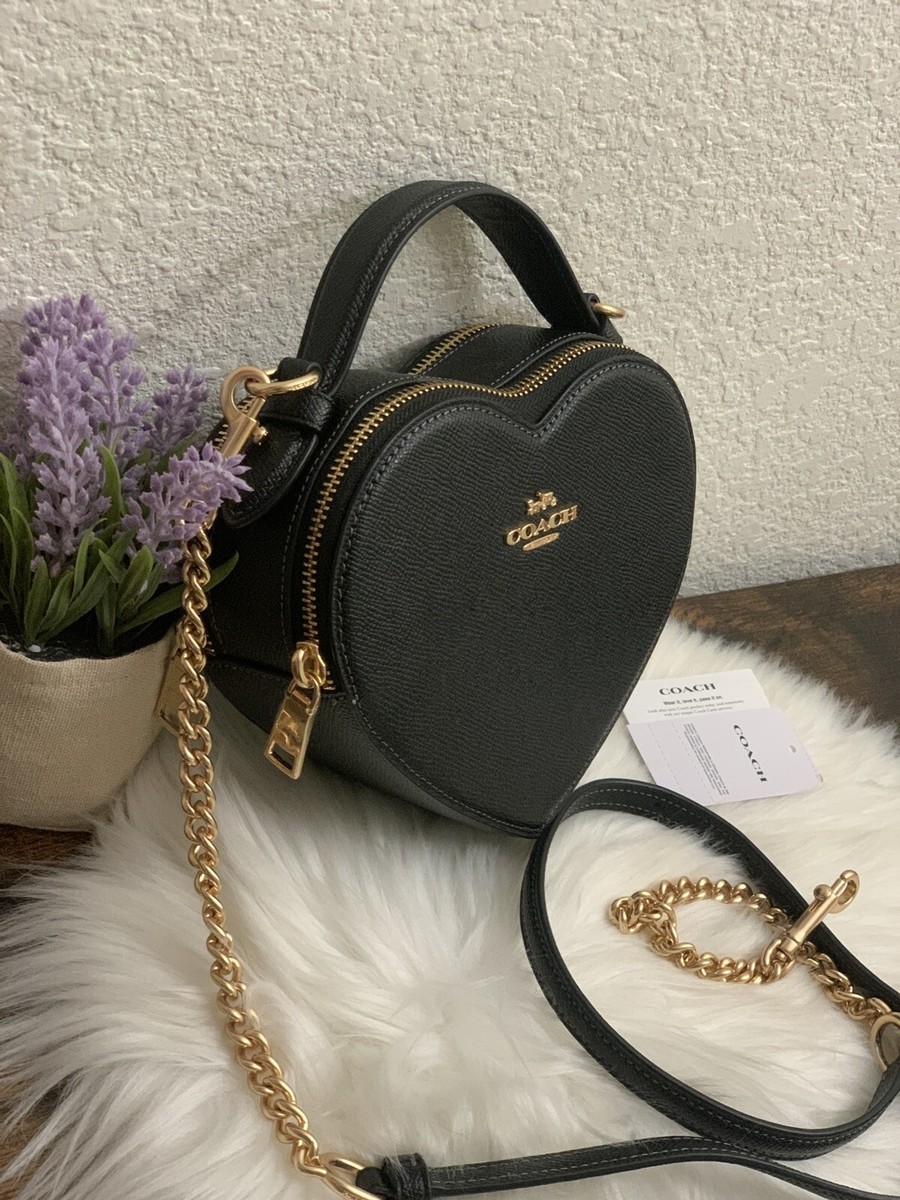 NWT Coach Heart Crossbody Bag In Black CE652 195031805400 | eBay