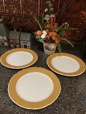 Homer Laughlin Best China Restaurant Ware Dinner Plates (3) Luster Gold  10 3/4