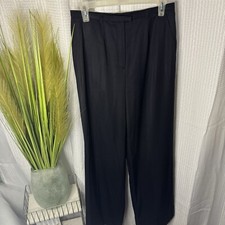 Escada ELEMENTS Women  s Black Pure New Wool Wide Leg Pants  DE 38 US 8 Workwear