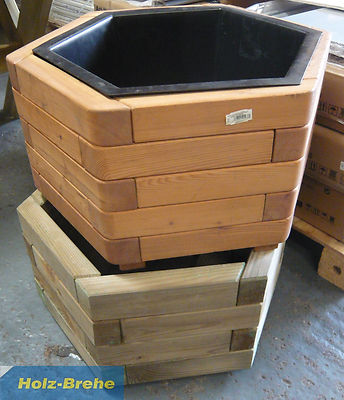 Blumenkasten Pflanzkasten 6-Eck Holz Kiefer kdi Lrche Bangkirai Einsatz |  eBay.de