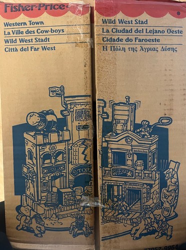 VINTAGE 1996 FISHER PRICE GREAT ADVENTURES WILD WESTERN TOWN NEW BUT OPEN BOX - Foto 3 di 5