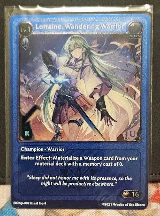 Grand Archive TCG Kickstarter Promo Lorraine Blue Metal Card #590