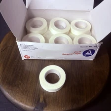 (13 Rolls) Cloth Surgical Tape Rolls 1/2"x 10 yards White Hypoallergenic Dynarex