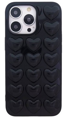 iPhone 13 Pro Max Case/3D Pop Bubble Hearts Kawaii Gel Cover/Cute Phone Case.