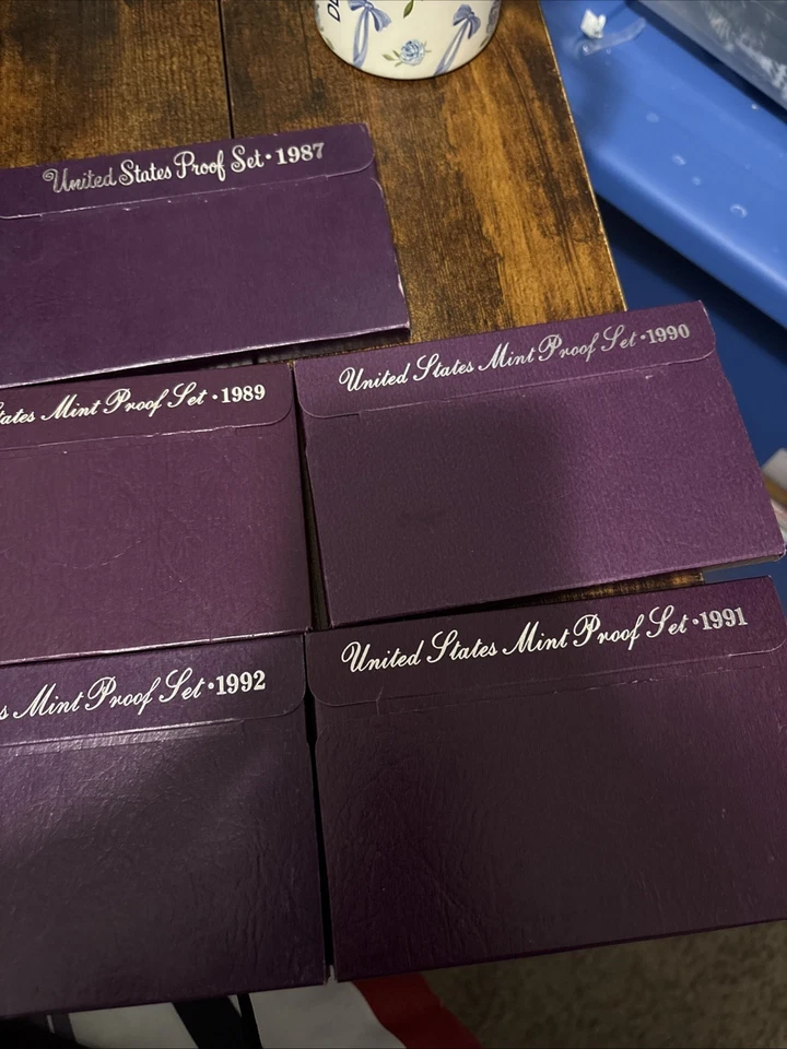 (5) US Mint Proof Sets Lot - 1982, 1987, 1989, 1991, & 1992 Original Packaging - Image 2 of 4