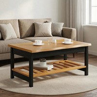 Vidaxl Couchtisch Ekai Schwarz 100 X 60 X 45,5 Cm Massives Kiefernholz