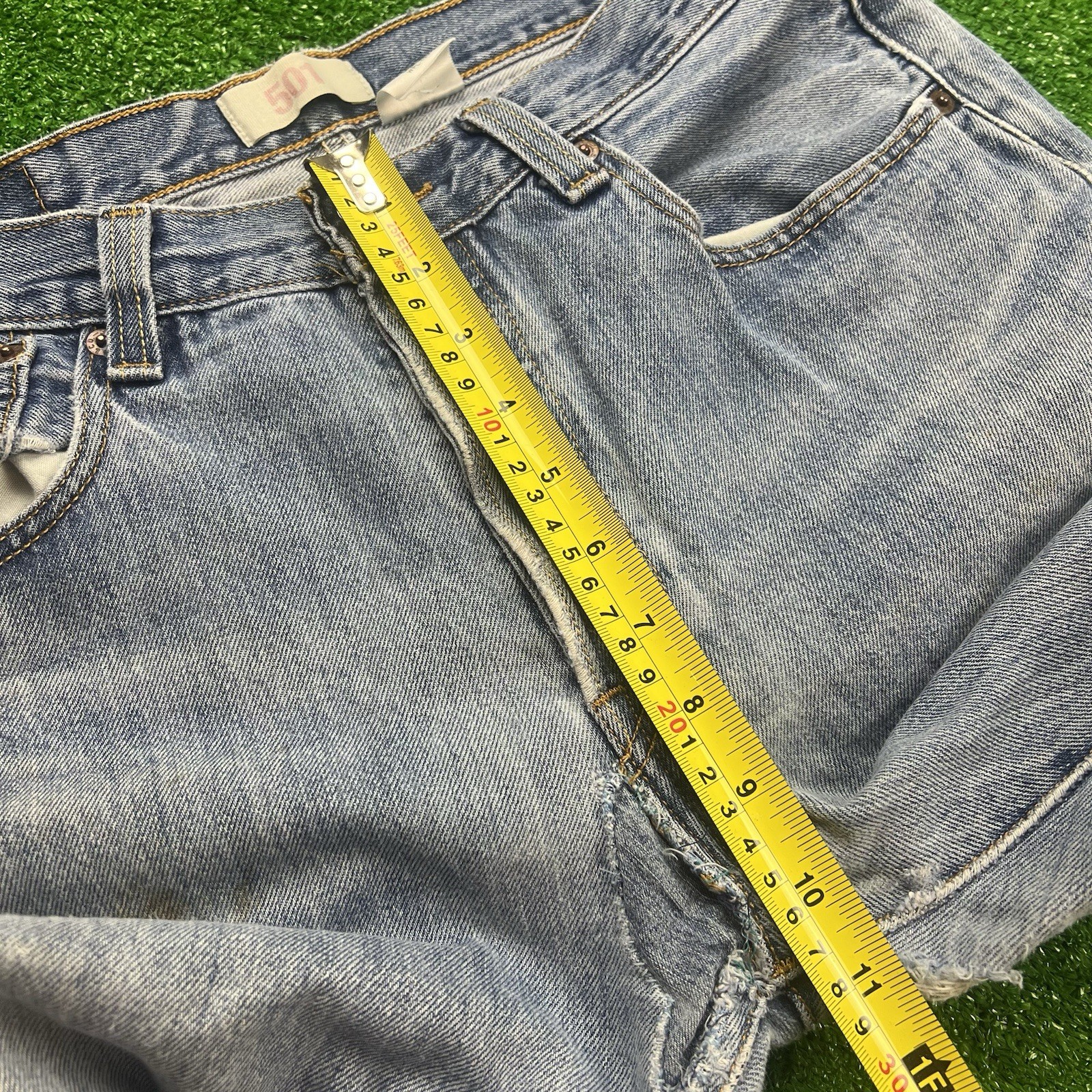 Custom Levis 501 Patchwork Jeans 33x36 Straight L… - image 23