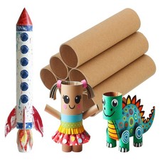 Cardboard Tubes Toilet Paper Rollers Bulk, Brown, 1.57 x 5.9, 6 Pcs