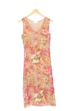 KATHLEEN MADDEN Damen Blusenkleid 36/S Mehrfarbig Seide Floral Midikleid