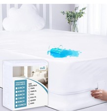 Twin Mattress Protector Zippered 4/5/7/9Inches , Waterproof Mattress Cover ...