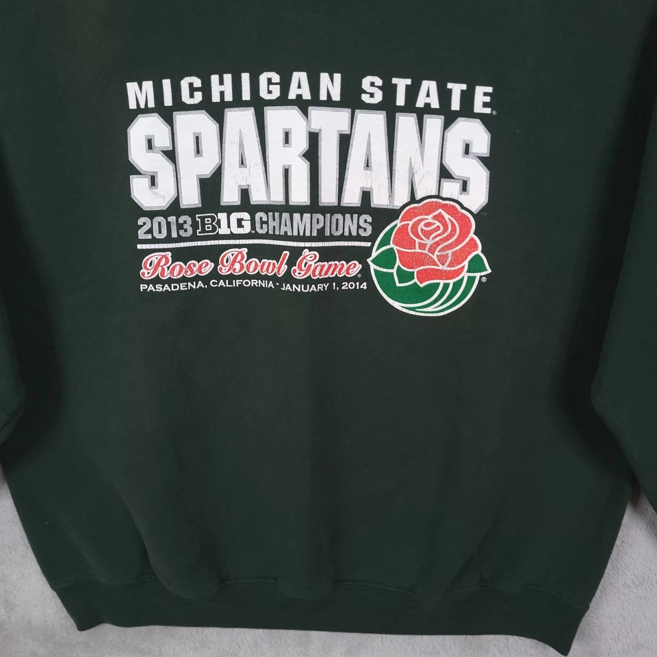 Толстовка Michigan State Spartan Crewneck взрослая XL зеленая 2013 Big Champion - Изображение 4 из 4