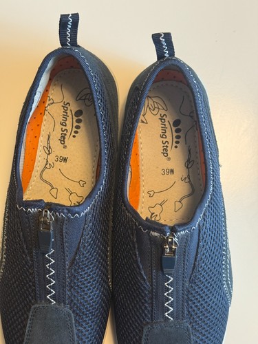Sneakers Spring Step Racer donna blu navy zip pelle/maglia US 8,5 EU 39 - Foto 8 di 16