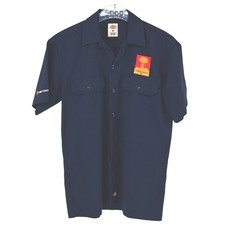 Men's Dickies Short Sleeve Work Shirt Navy Blue Medium Workwear Streetwear Logo