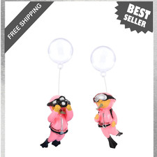 Floating Fish Tank Decorations Pink Resin Diver Aquarium Accessories Set for All