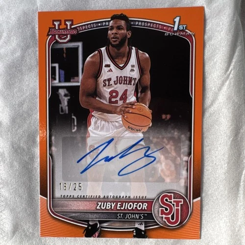 New Listing2025/26 Bowman U 1st Zuby Ejiofor Rookie Orange Auto  PA-ZE  18/25