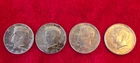 (4) 1964 Silver Kennedy Half Dollar 90% Silver Lightly circulated Coin Lot of 4