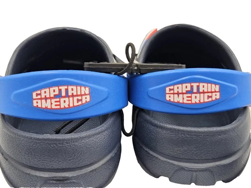 New Marvel Avengers Captain America Toddler Boys EVA Clog Sandal Size 7-8 Navy - Picture 12 of 19