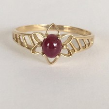 New 14k Solid Yellow Gold Genuine Ruby Ring, Oval Shape, SZ-5 to 14