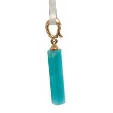 DAVID YURMAN New Ladies 20x5mm Barrel Charm Enhancer with Amazonite & 18K Gold