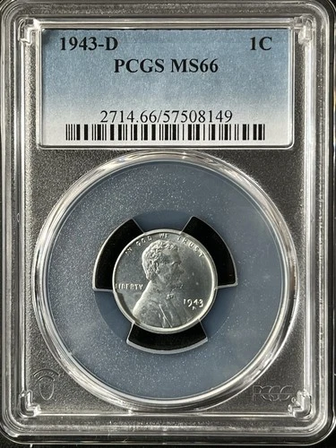 1943-D  1C  Lincoln Wheat One Cent  PCGS MS66  57508149