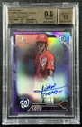 JUAN SOTO BGS 9.5 2016 BOWMAN CHROME PROSPECT AUTO PURPLE REFRACTOR 1ST RC /250