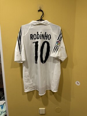 Adidas Real Madrid 2004/2005 Home Jersey Shirt #10 Robinho Size M
