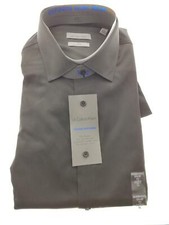 Mens ck Calvin Klein infinite non iron stretch collar tall fit Black Sz 17 36/37
