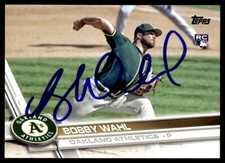 2017 Topps Baseball Card Bobby Wahl RC Oakland Athletics #US294 Signed