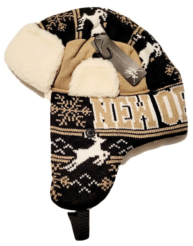 The New Orleans Sherpa Hunter Hat O/S Winter Design Cap With Ear Flaps