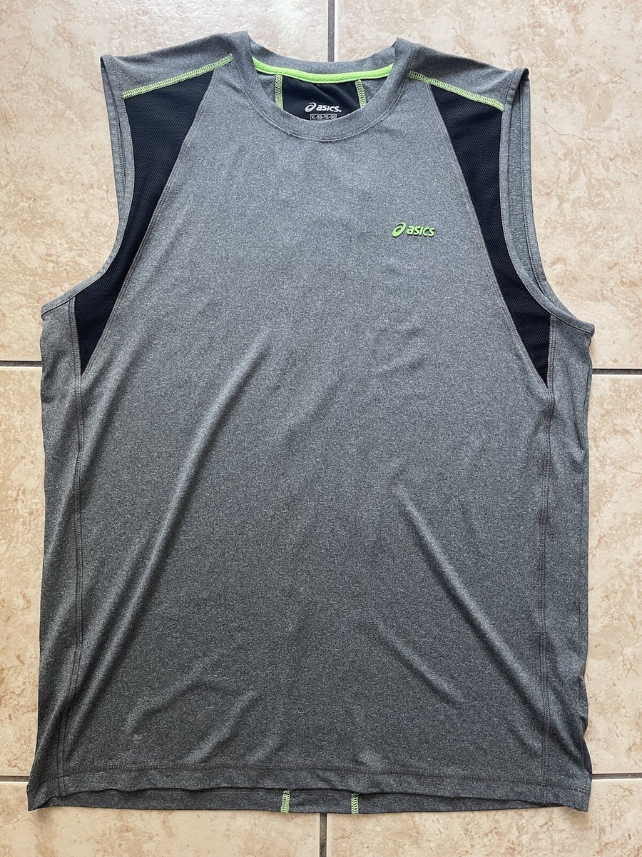 Asics Men's Sleeveless Running Gray XL Training Shirt Athletic