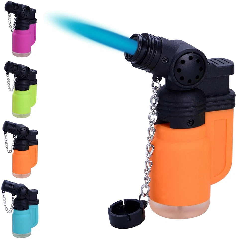 Briquet Tempête Chalumeau Torche -Rechargeable gaz -Réglable -Couleur aléatoire