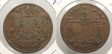 INDIA Bombay Presidency AH 1249 / 1833 1/4 Anna #WC95031