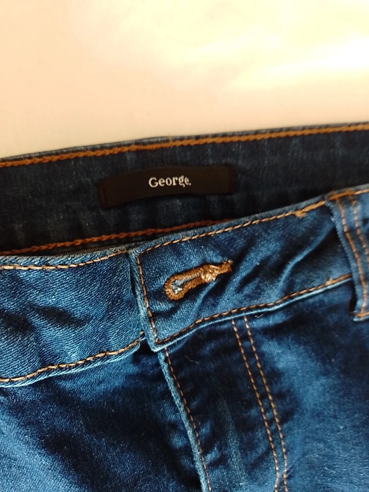 Ladies Jeans George Size 12 Cropped Blue 18194 - Image 3 of 4