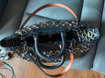 Coach 1941 Handbag New With Tags Wrapped Woven Tote Pewter Black