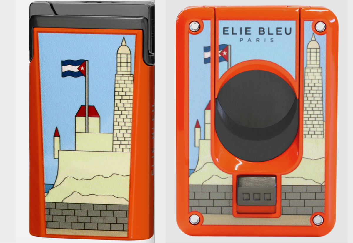 Elie Bleu EBJ1575 & EBC4475 Casa Cubana Cigar Cutter & Lighter Set