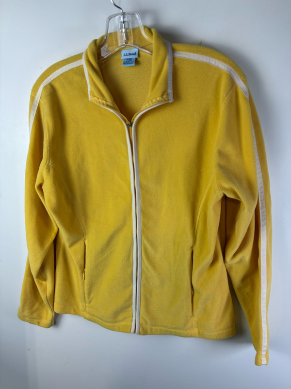 L.L.Bean Track Jacket Women's Size Medium Yellow Long Sleeve Regular Full Zip