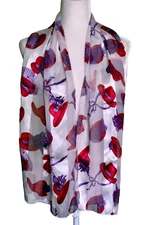 Red Hat Society Silk-Like Rectangular Scarf 16"x13"