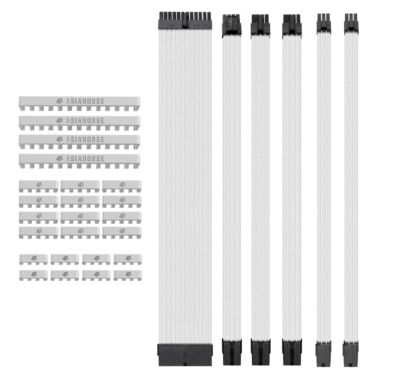 PC Kabel Set Weiß 6er Modding Kabel mit ATX IDE Gaming PC ASUS MSI AORUS ARGB