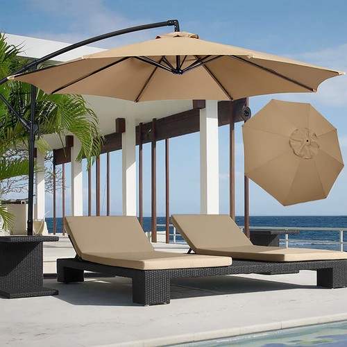 Patio Umbrella Replacement Fabric Parasol Garden Canopy 2/2.7/3m Cover 6/8 Bone - Picture 52 of 136